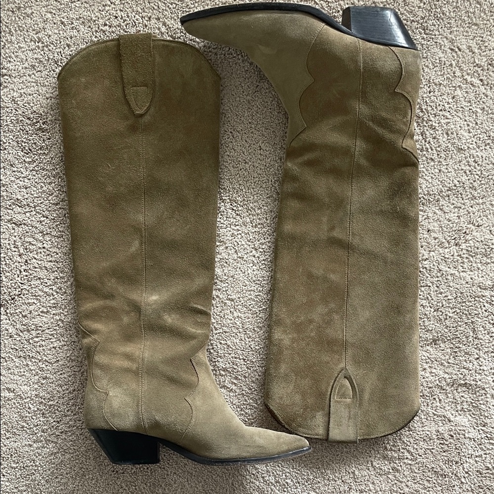 Isabel Marant taupe Suede cowboy Denvee Boots